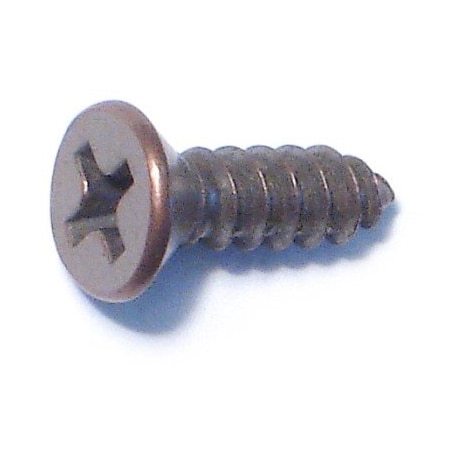 Midwest Fastener Wood Screw, #7, 1/2 in, Venetian Bronze Steel Flat Head Phillips Drive, 40 PK 79284